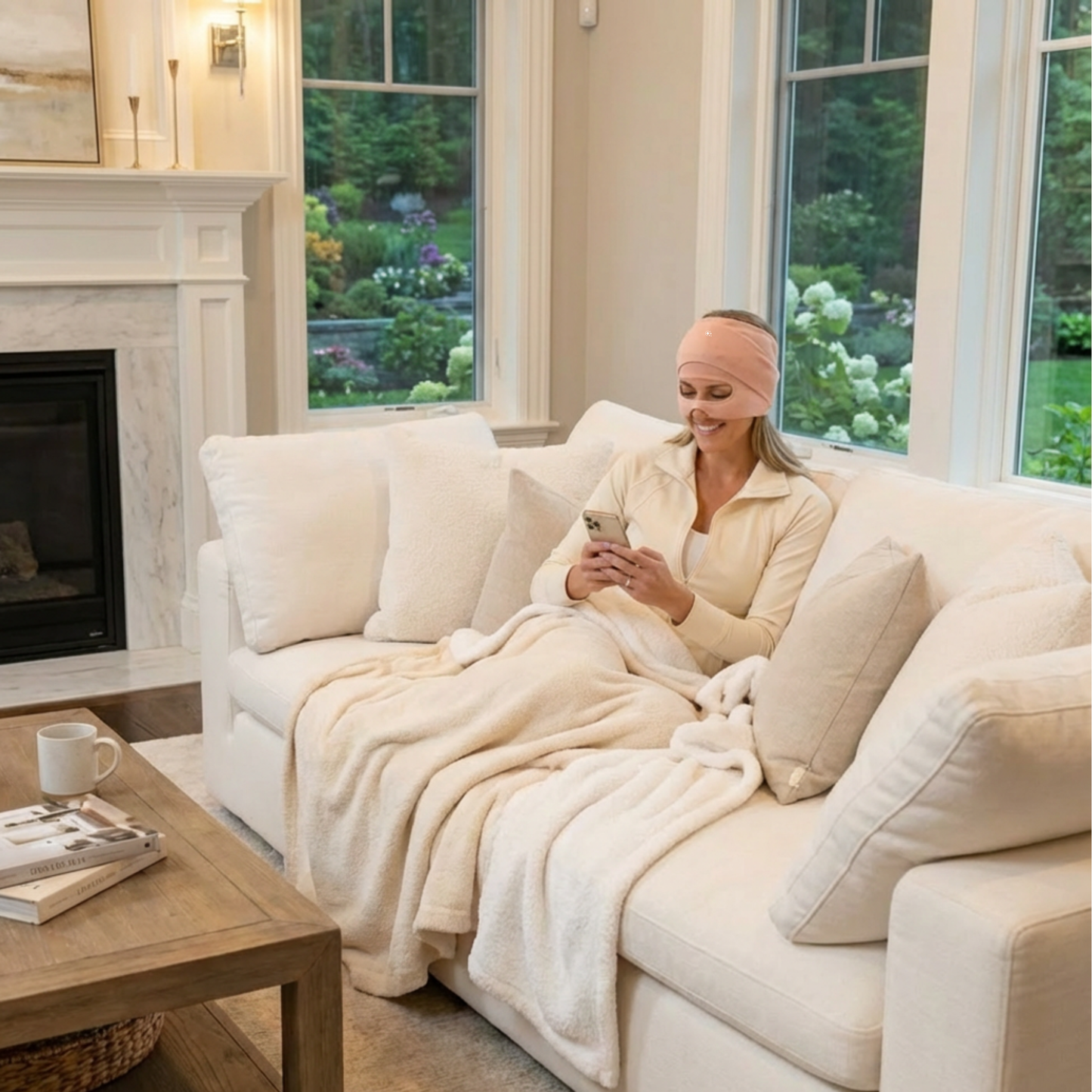 Luxe Migraine Relief Cap With Built In Eye Mask, Premium 360° Medical-Grade Gel Gentle Compression and Soft Breathable Fabric. Long-Lasting Headache Relief Cap. Luxury Gift Box + Storage Bag Included.