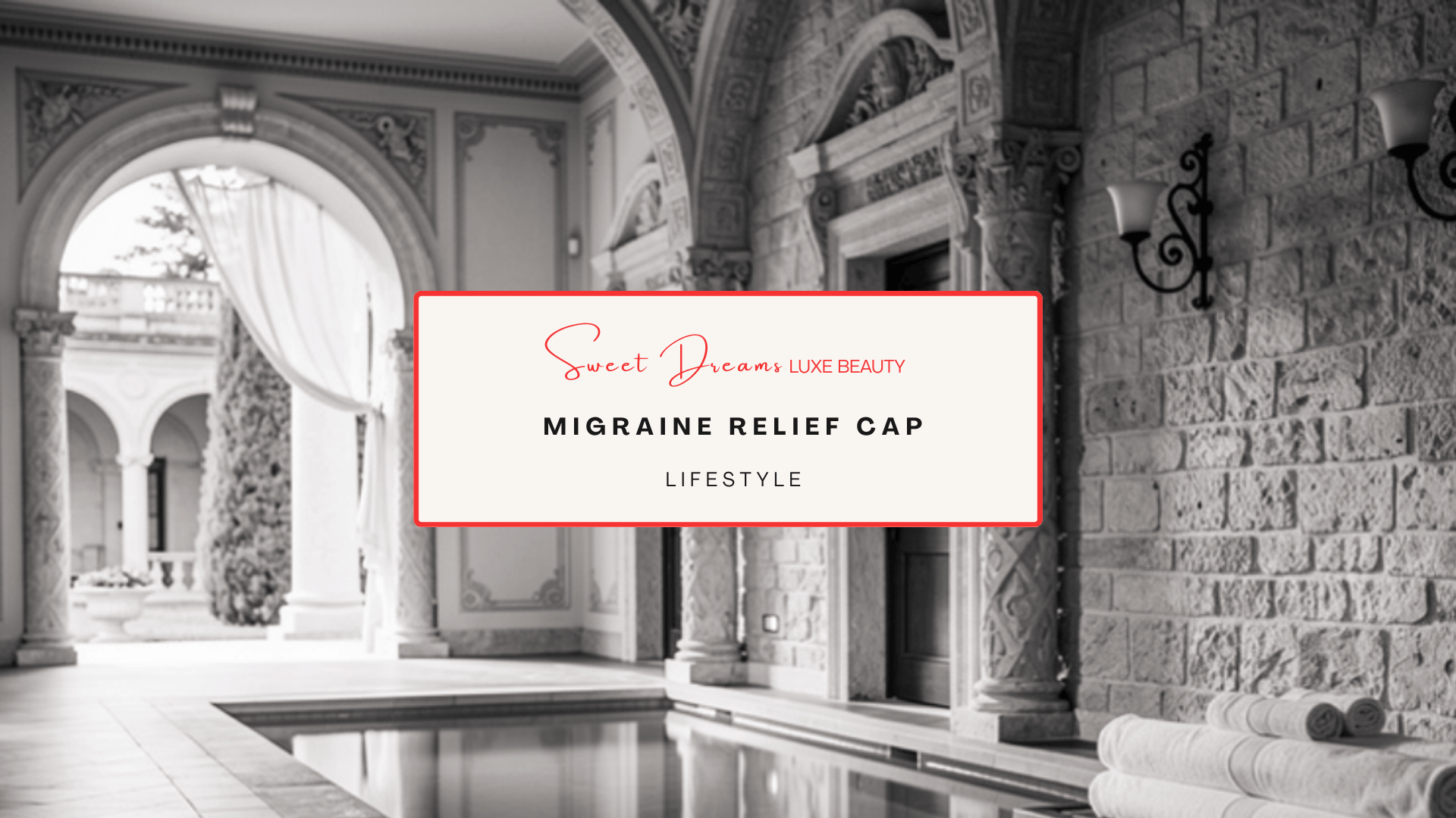 Load video: Premium Migraine Relief Cap with built in eye holes eye mask, headache cap best gift for women with migraines