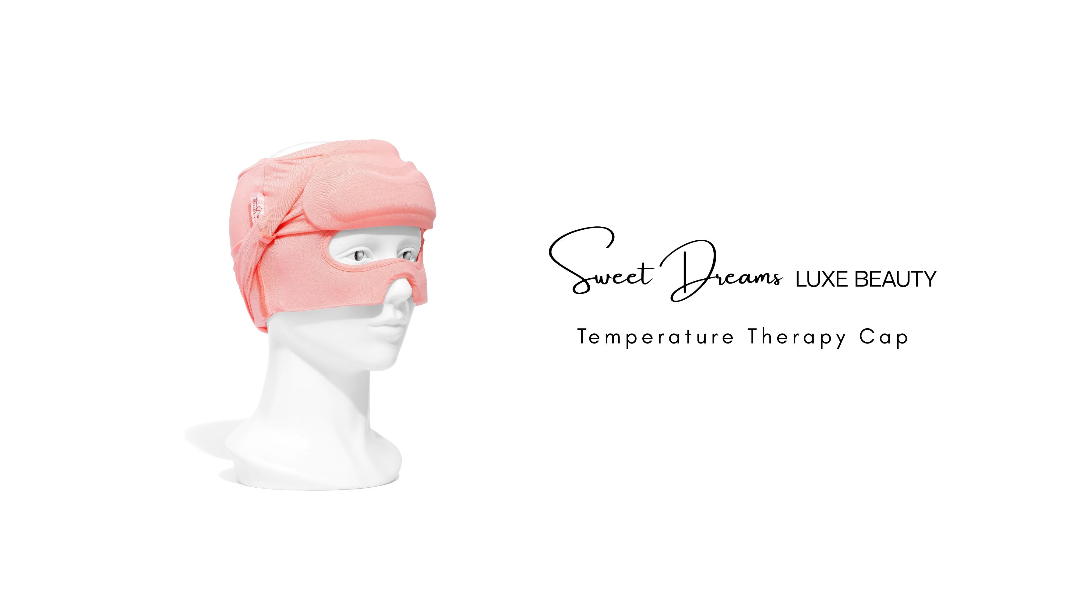 Load video: Premium Temperature Therapy Cap with built in eye holes eye mask, for soothing relaxation. Best gift for women who need soothing comfort.