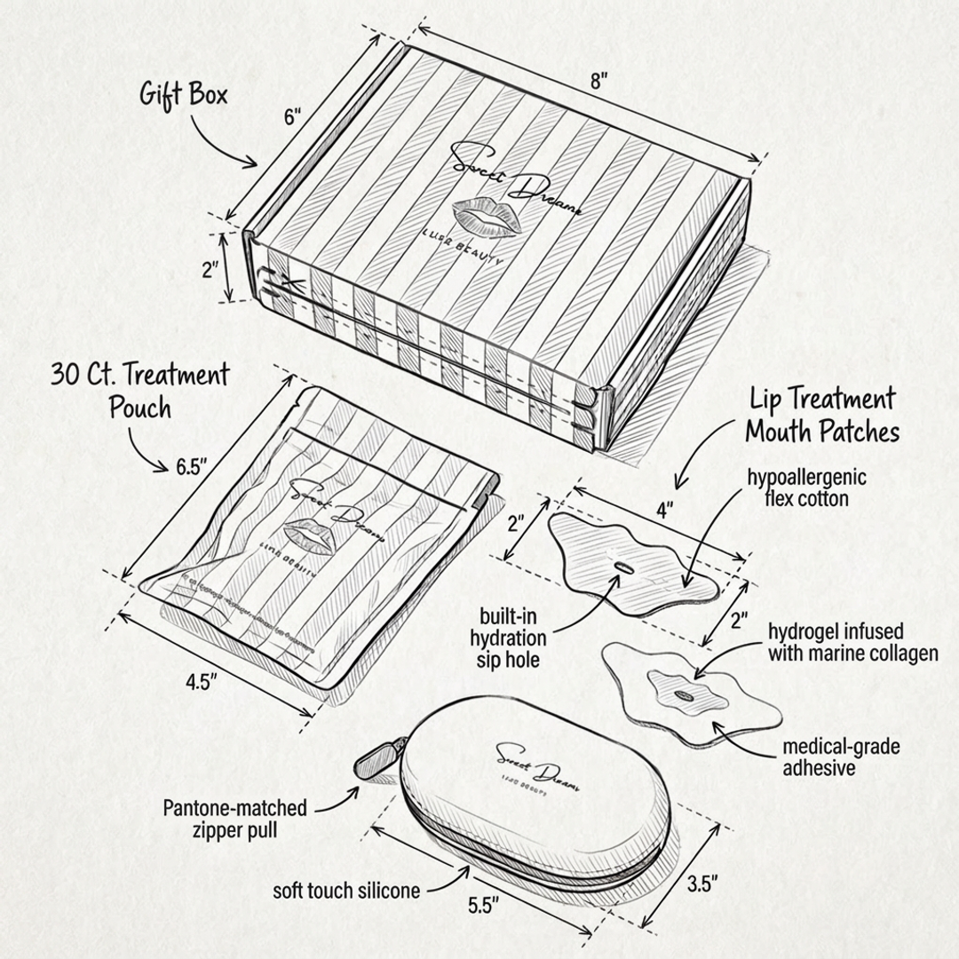 Design sketch of the best mouth tape for women